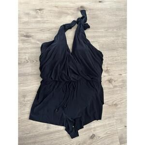 Magicsuit by Miraclesuit Womens Swimsuit 18w Black Bianca One Piece Romper NWT